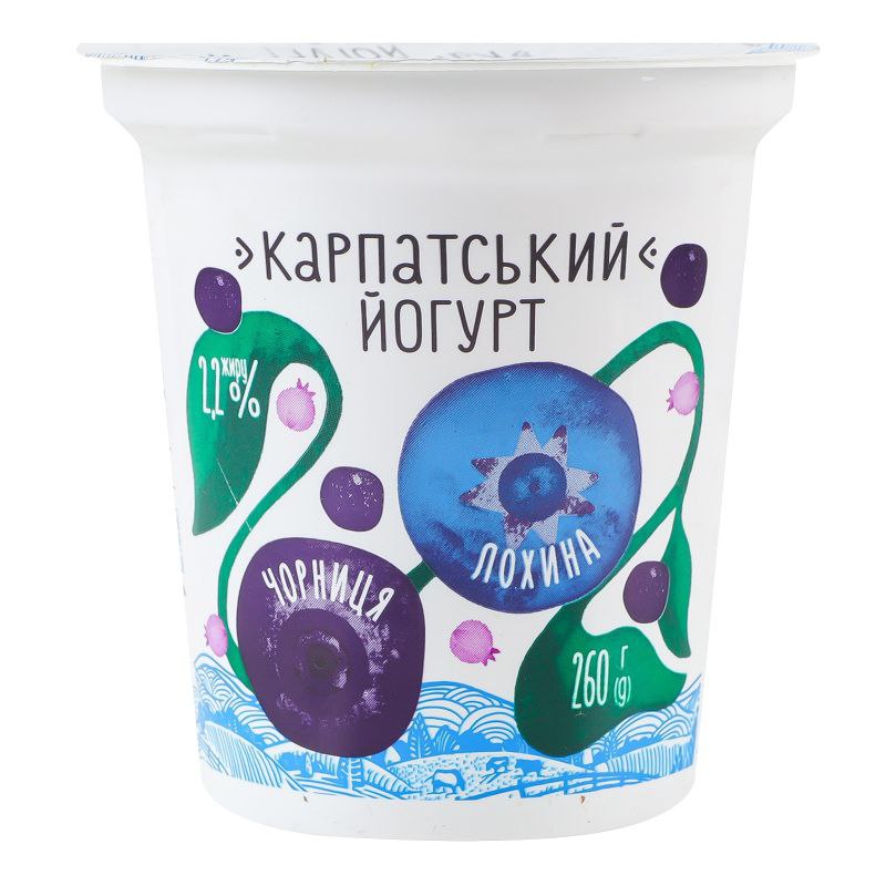 Йогурт Лохина-Чорниця Галичина 2,2% ПЕТ 260г